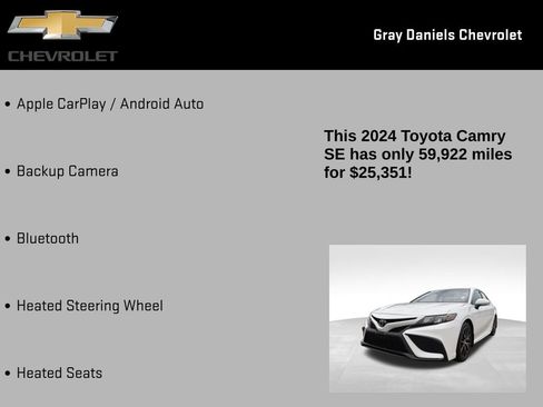 Used 2024 Toyota Camry SE w/ Cold Weather Package FWD image 7