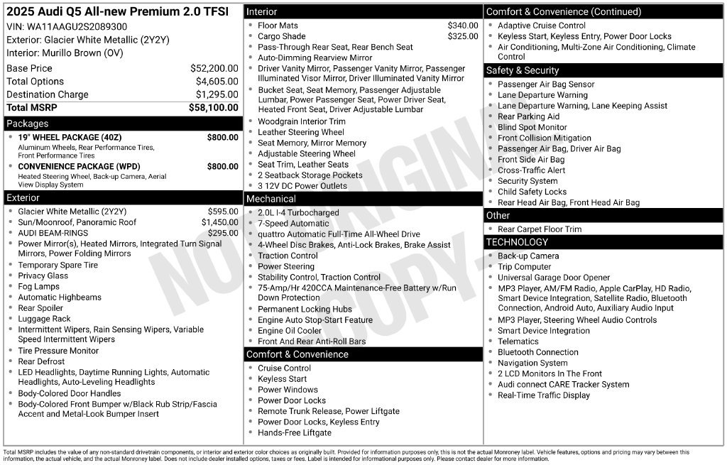 Certified 2025 Audi Q5 Premium w/ Convenience Package AWD/4WD image 6