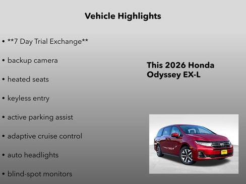 New 2026 Honda Odyssey EX-L image 5