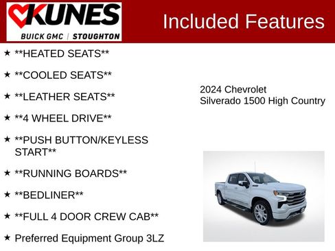 Used 2024 Chevrolet Silverado 1500 High Country w/ High Country Premium Package AWD/4WD image 3