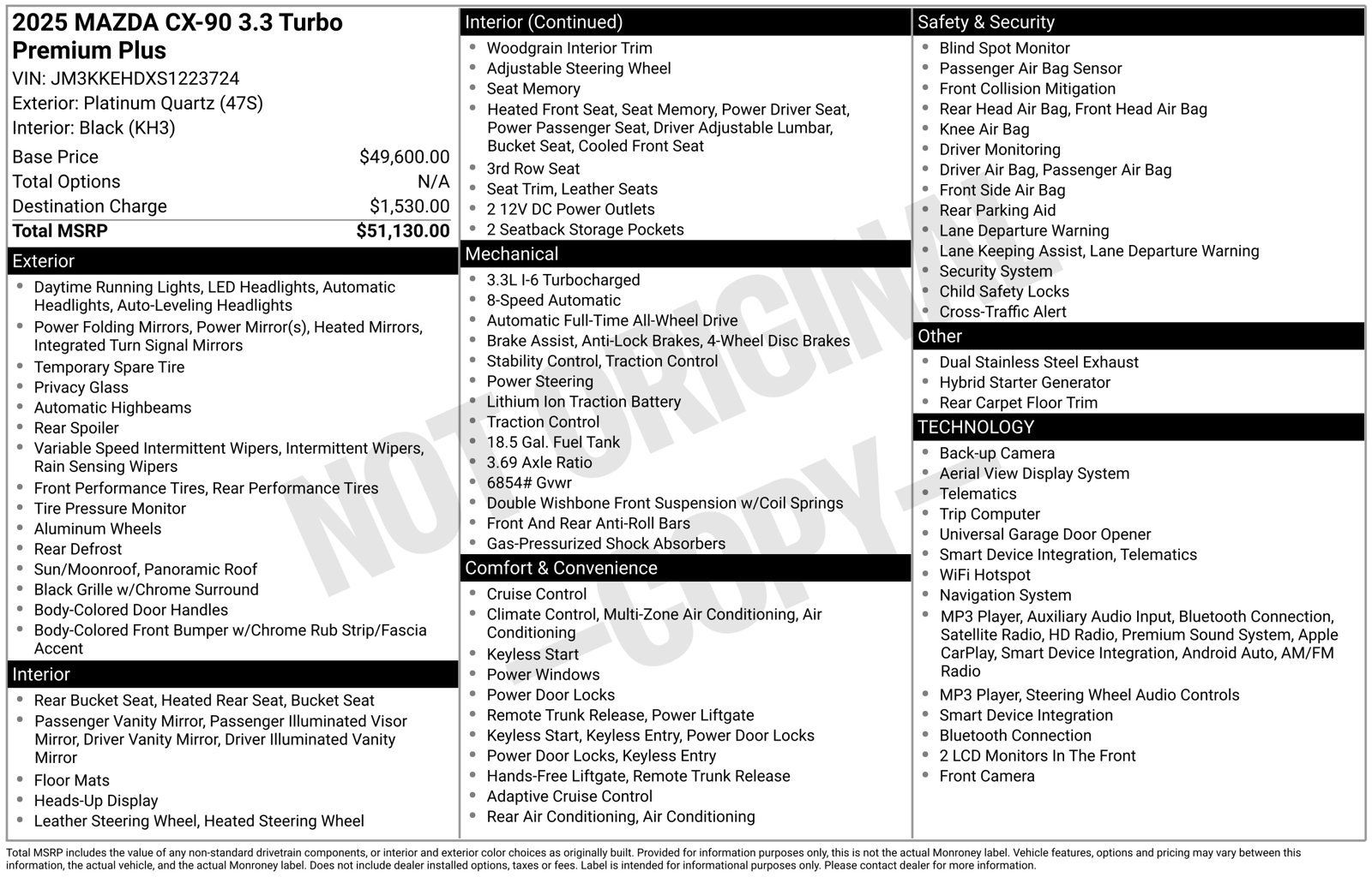 Certified 2025 MAZDA CX-90 3.3 Turbo w/ Premium Plus Pkg AWD/4WD image 34