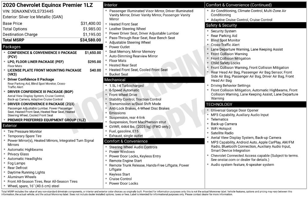 Used 2020 Chevrolet Equinox Premier FWD image 21