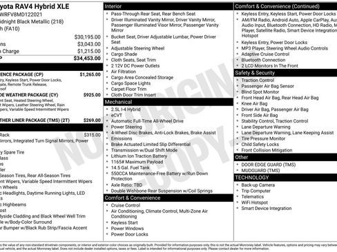 Used 2021 Toyota RAV4 XLE w/ Convenience Package AWD/4WD image 10