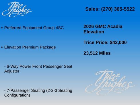 Used 2026 GMC Acadia Elevation w/ Elevation Premium Package FWD image 3