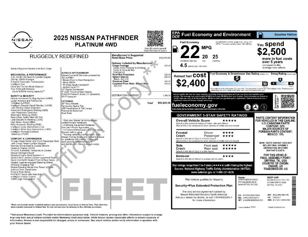 Certified 2025 Nissan Pathfinder Platinum w/ Cargo Package AWD/4WD image 49