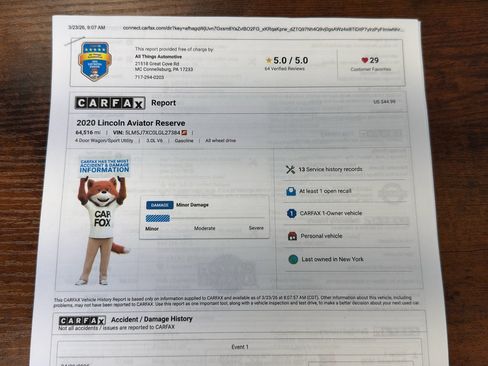 Used 2020 Lincoln Aviator Reserve w/ Equipment Group 201A image 42