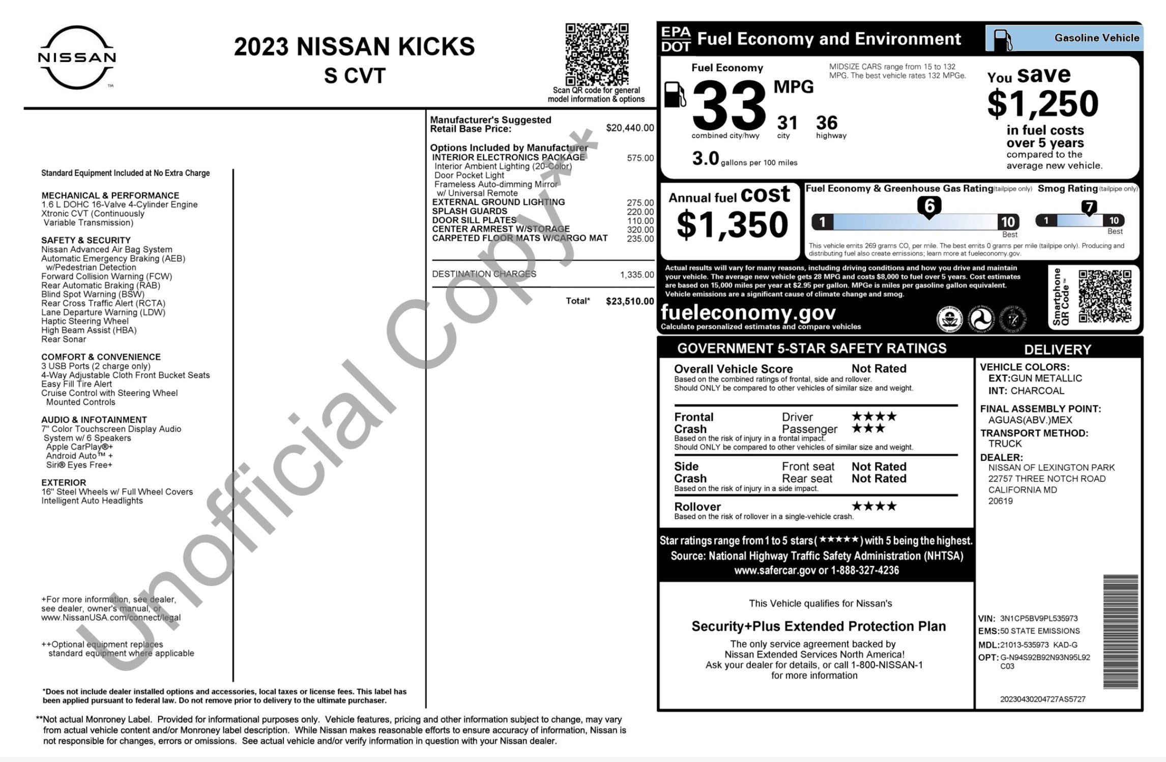 Used 2023 Nissan Kicks S w/ Interior Electronics Package FWD image 2