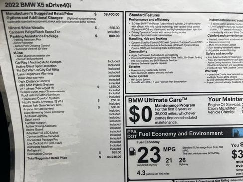 Used 2022 BMW X5 sDrive40i w/ Parking Assistance Package RWD image 17