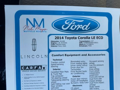 Used 2014 Toyota Corolla LE FWD image 26