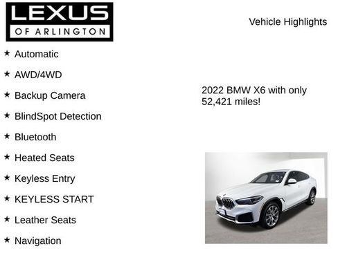 Used 2022 BMW X6 xDrive40i w/ Climate Comfort Package AWD/4WD image 7