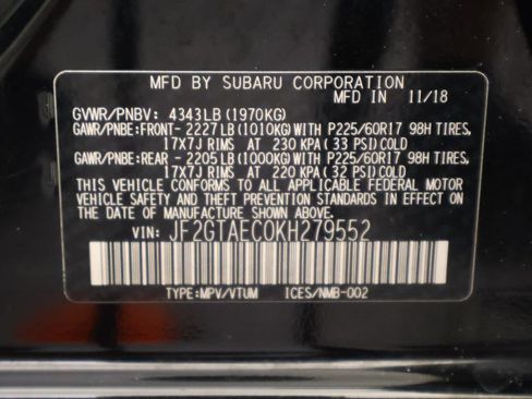 Used 2019 Subaru Crosstrek 2.0i Premium w/ Eyesight System AWD/4WD image 17