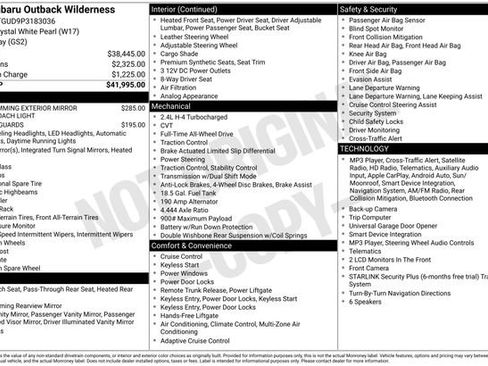 Used 2023 Subaru Outback Wilderness AWD/4WD image 14