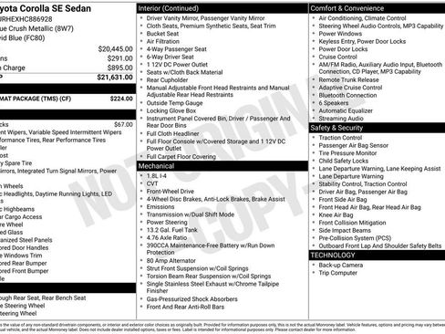 Used 2017 Toyota Corolla SE w/ Carpet Mat Package (TMS) FWD image 11