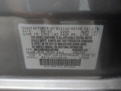 Used 2025 Nissan Versa S w/ Trunk Package FWD image 33