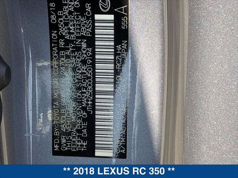 Used 2018 Lexus RC 350 F Sport RWD image 23