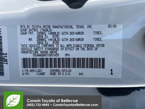 New 2026 Toyota Sequoia Limited AWD/4WD image 23