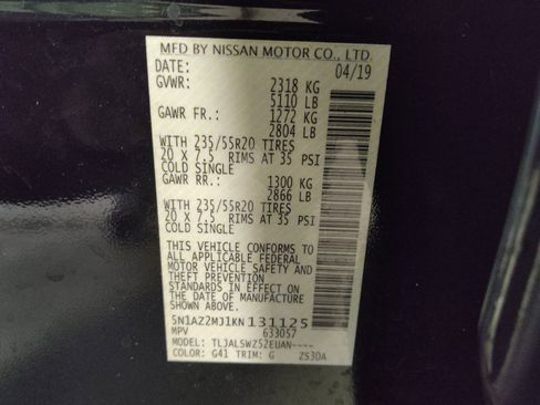 Used 2019 Nissan Murano Platinum w/ Cargo Package FWD image 33