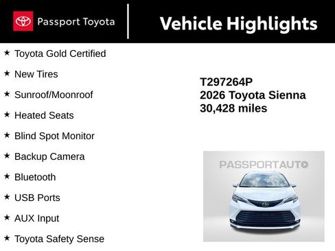 Certified 2026 Toyota Sienna XLE FWD image 15