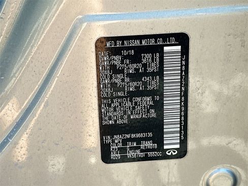 Used 2019 INFINITI QX80 Luxe w/ Proassist Package image 27