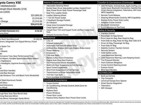 Used 2021 Toyota Camry XSE w/ Cold Weather Package image 7