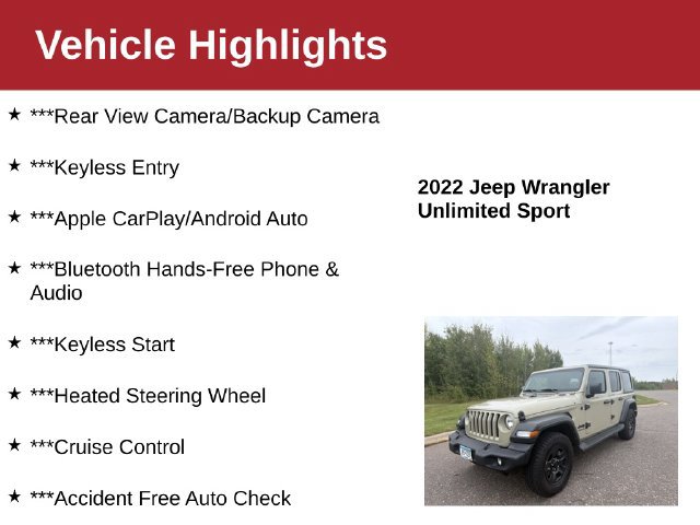 Used 2022 Jeep Wrangler Unlimited Sport AWD/4WD image 4