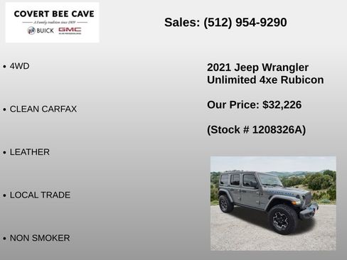 Used 2021 Jeep Wrangler Unlimited Rubicon 4xe w/ Safety Group AWD/4WD image 6