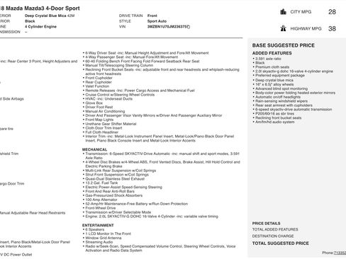 Used 2018 MAZDA MAZDA3 Sport w/ Preferred Equipment Package image 2