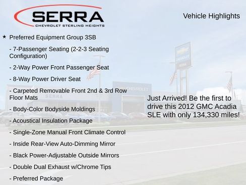 Used 2012 GMC Acadia SLE AWD/4WD image 3