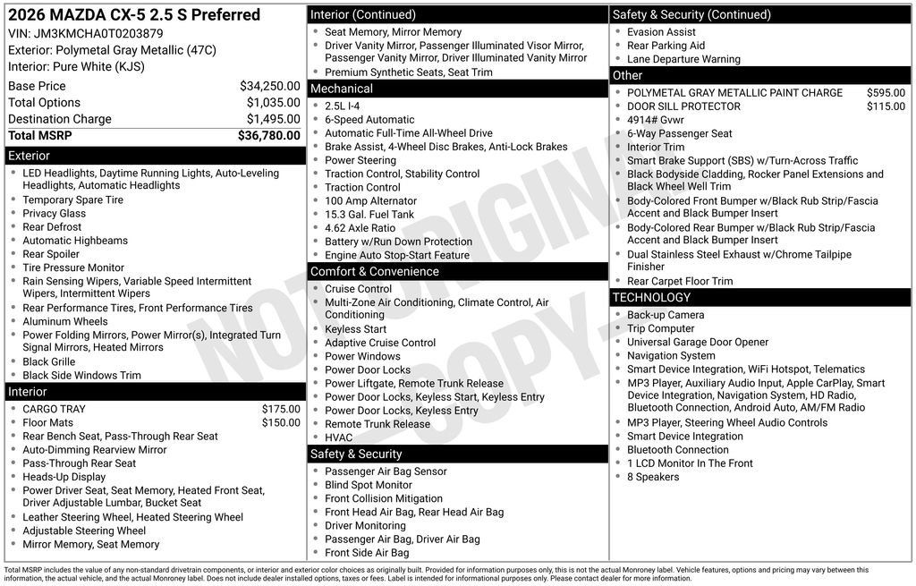 New 2026 MAZDA CX-5 Preferred AWD/4WD image 3