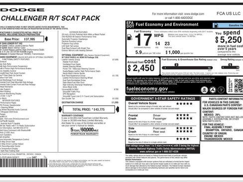 Used 2017 Dodge Challenger R/T Scat Pack w/ Leather Interior Group RWD image 28