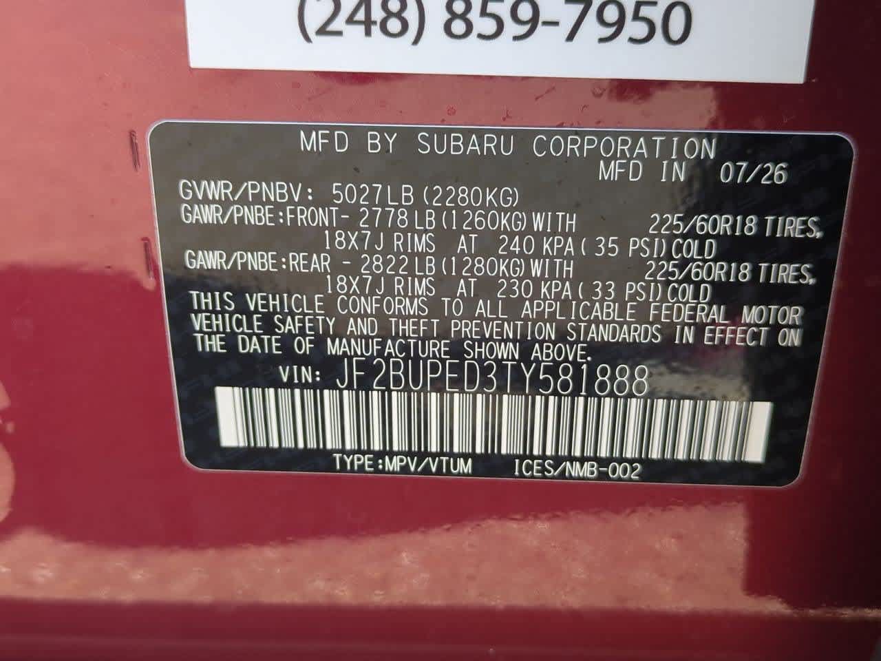 New 2026 Subaru Outback Touring AWD/4WD image 36