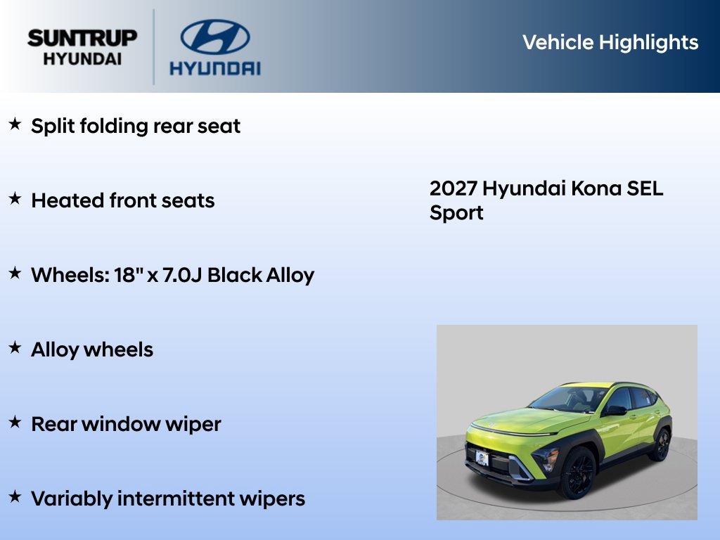 New 2027 Hyundai Kona SEL Sport FWD image 15