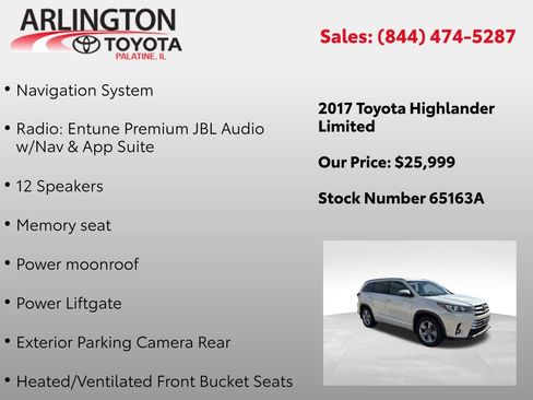 Used 2017 Toyota Highlander Limited image 3