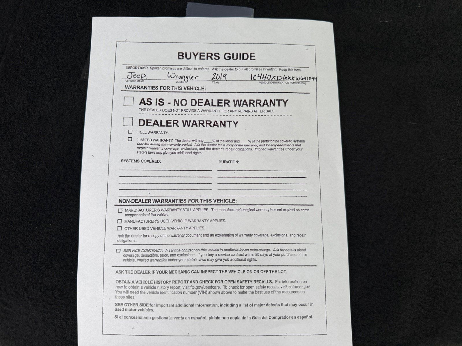 Used 2019 Jeep Wrangler Unlimited Sport S AWD/4WD image 33