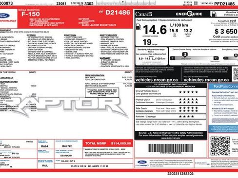 Used 2023 Ford F150 Raptor w/ Raptor Carbon Fibre Package image 3