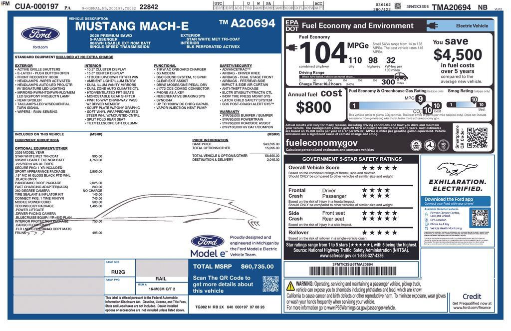 New 2026 Ford Mustang Mach-E Premium w/ Sport Appearance Package AWD/4WD image 39