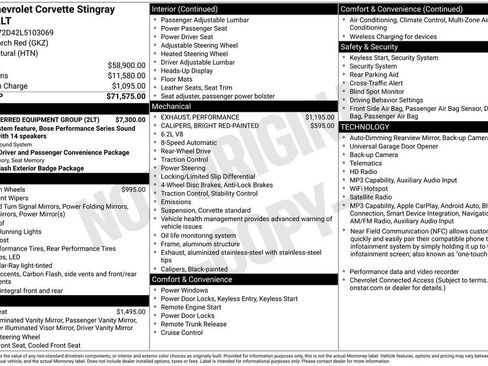 Used 2020 Chevrolet Corvette Stingray Preferred Cpe w/ 2LT Preferred Equipment Group RWD image 60