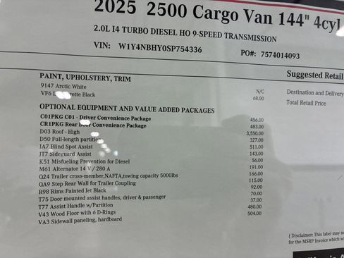 New 2025 Mercedes-Benz Sprinter 2500 image 15