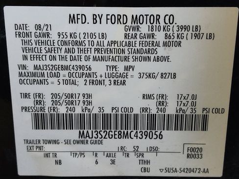 Used 2021 Ford EcoSport SE w/ SE Convenience Package FWD image 33