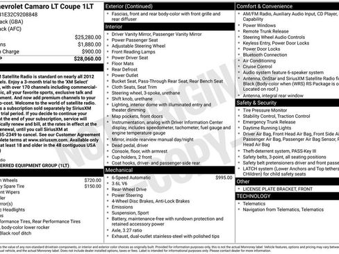 Used 2012 Chevrolet Camaro LT image 24