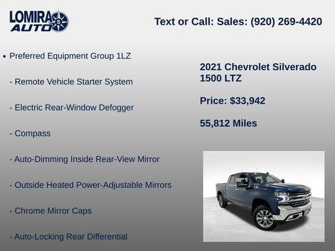 Used 2021 Chevrolet Silverado 1500 LTZ w/ Technology Package AWD/4WD image 21