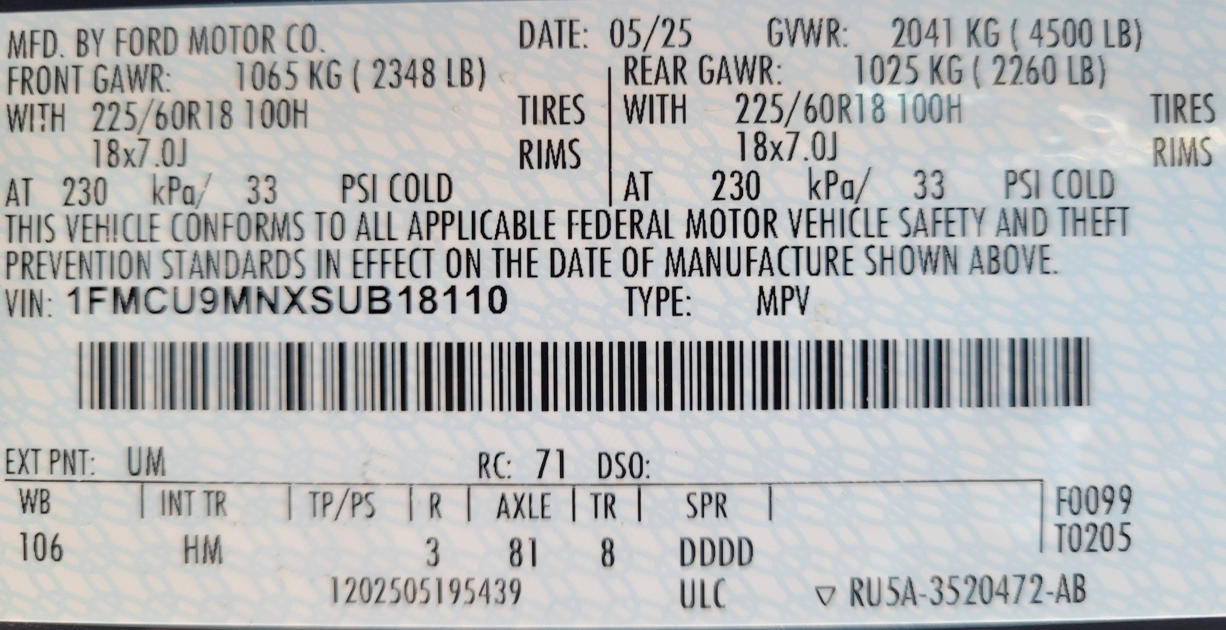 Used 2025 Ford Escape ST-Line AWD/4WD image 11