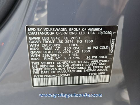 Used 2021 Volkswagen Atlas Cross Sport SE w/ Panoramic Sunroof Package image 14