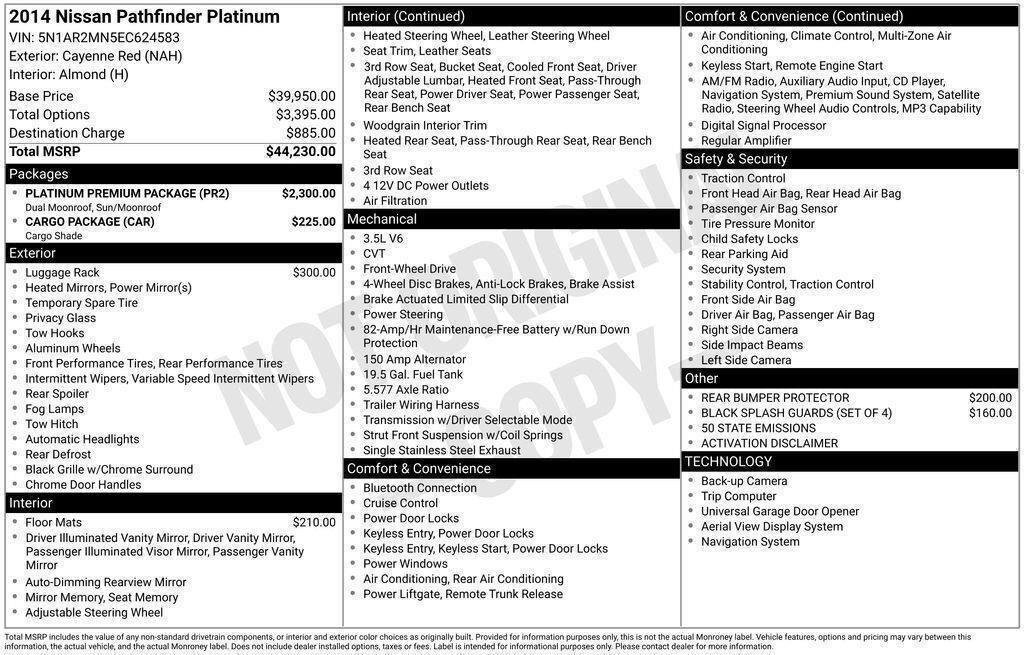 Used 2014 Nissan Pathfinder Platinum w/ Platinum Premium Package FWD image 8