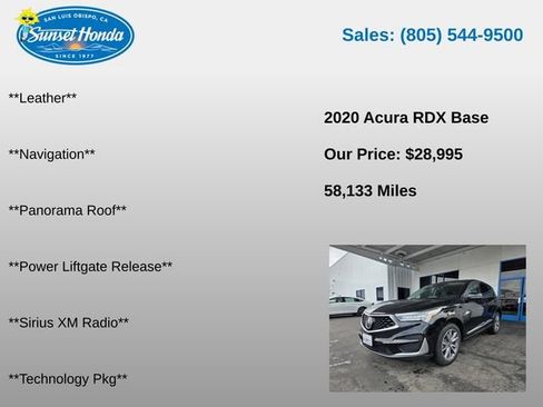 Used 2020 Acura RDX w/ Technology Package AWD/4WD image 7