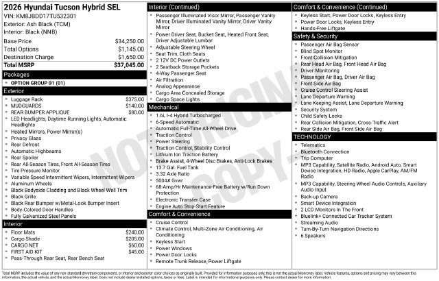 New 2026 Hyundai Tucson SEL AWD/4WD image 4