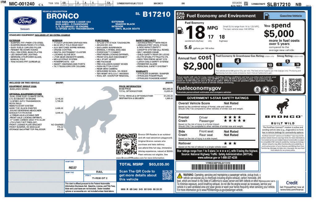 Used 2025 Ford Bronco Badlands w/ Sasquatch Package AWD/4WD image 22