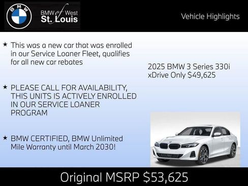 Certified 2025 BMW 330i xDrive Sedan w/ Premium Package image 60