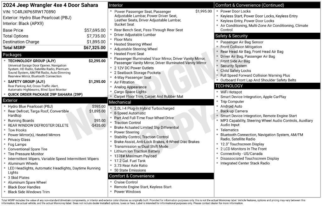 Used 2024 Jeep Wrangler Unlimited Sahara w/ Technology Group AWD/4WD image 19