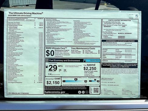 New 2026 BMW 330i xDrive Sedan w/ Premium Package AWD/4WD image 19